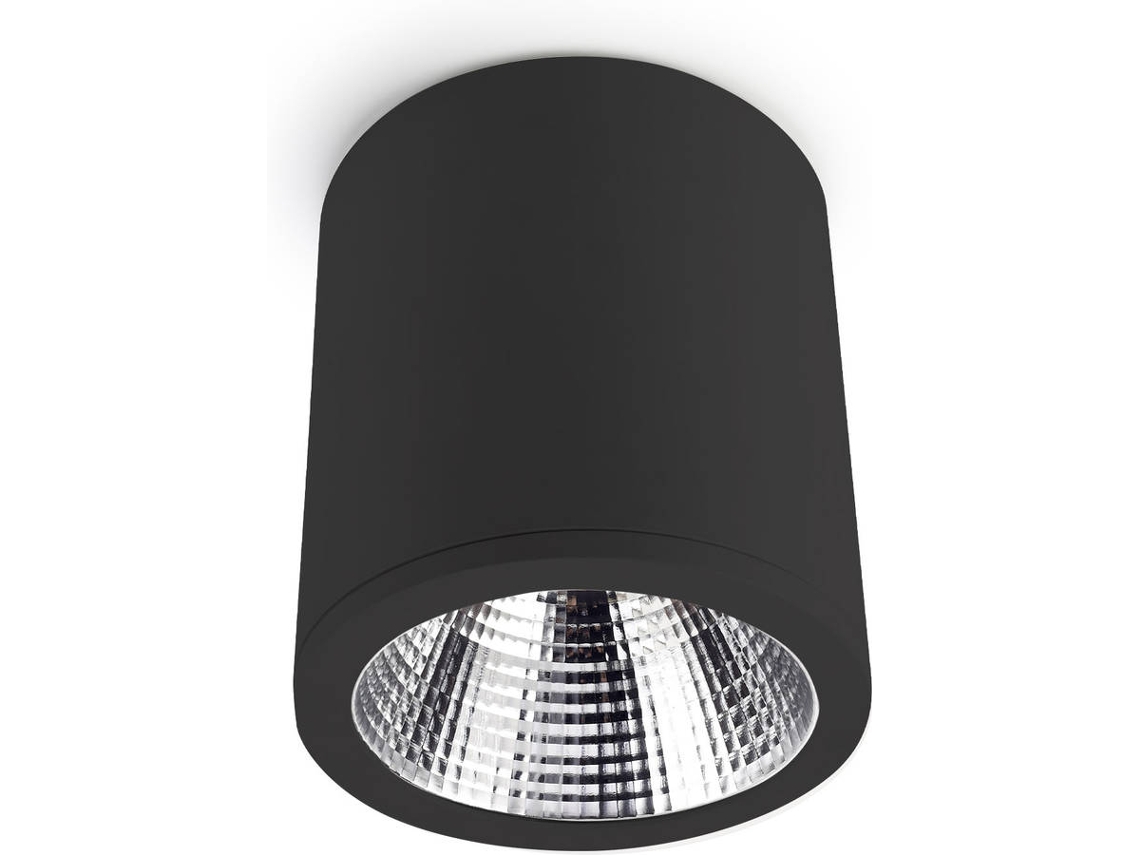 Plafon LEDS C4 Exit 25.9W Blanco Neutro - 4000K CRI 80 Negro IP23 2284Lm