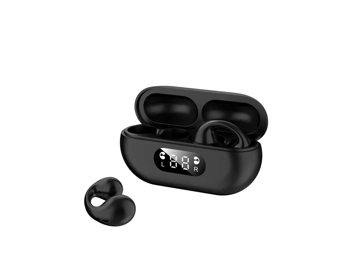 Auriculares inalámbricos compactos de conducción ósea Mdug con Bluetooth 5.3 y tipo abierto (negros)