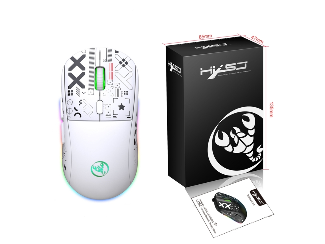 Ratón Gaming T90 Veanxin (inalámbrico 3600dpi Blanco)
