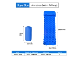 Colchoneta de camping Digitallab ultraligera, inflable con pedal, 190 x 60 cm, Lt04 (azul rey)