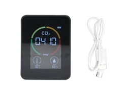 Detector Inteligente De Dióxido De Carbono Con Medición De Temperatura, Humedad Y Calidad Del Aire, Usb, Negro