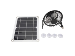 Kit de ventilador con panel solar de 6 W y 6 V, 4 pulgadas, USB