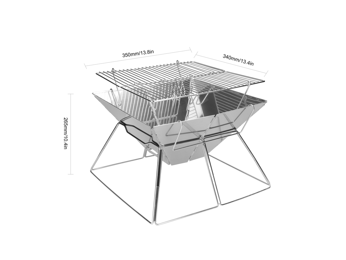 Parrilla De Carbón Portátil Para Acampar Con Bolsa De Transporte, Ideal Para Barbacoas, Picnics Y Senderismo.
