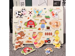 Puzzle Madeira Formas Animais Quinta – Educativo, 1+ Ano, Aprendizagem