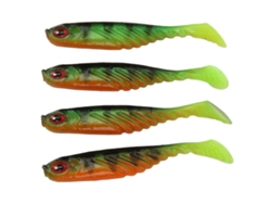 4pcs Isca Artificial T Tail Ar48 75mm/3.2g Bicolor Pvc Com Olhos 3d Para Pesca
