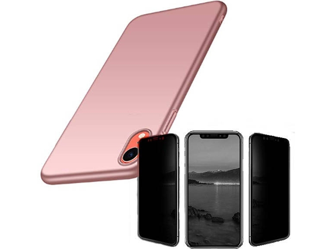 Kit Funda y Protector Privacy iPhone XR SlimShield Rosa