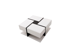 Mesa de centro 78x78x36cm 4 cajones Alto brillo Ziwei Store