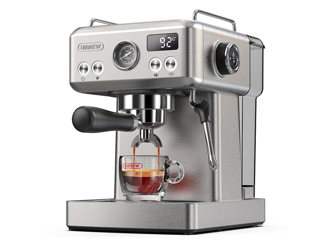 Cafetera Espresso automática HiBREW H10A Semi 19Bar Espumador de leche a presión Temperatura ajustable Jarra de 350 ml