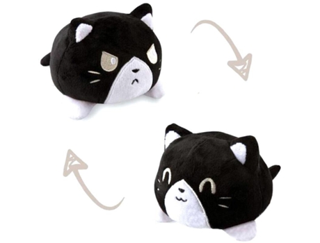 Lindo Muñeco de Gato de Peluche Reversible Para La Decoración Del Hogar 20X15X15Cm-C