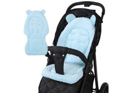 Cojín para cochecito de bebé, suave y de doble cara, apto para todas las estaciones (azul)