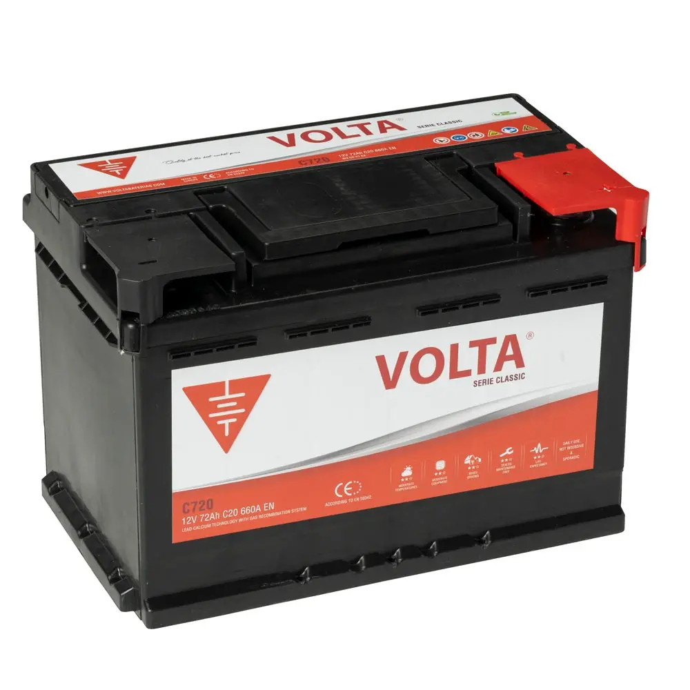 Batería de Coche VOLTA BATERIAS 72Ah 660A C720D Classic