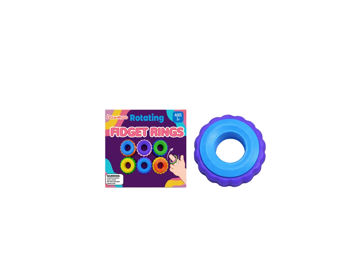 Anillo de descompresión giratorio de color turquesa y púrpura