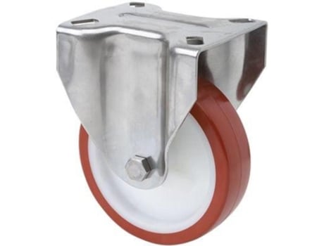 Rueda fija inox.17zvi200-polr poliamix blanco-poliur.marron eje rodillos ALEX