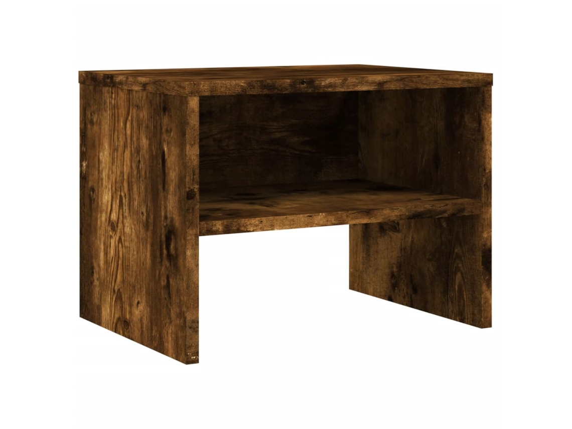 Mesita de noche con estante 40 x 30 x 30 cm Madera industrializada Marrón Dec033552