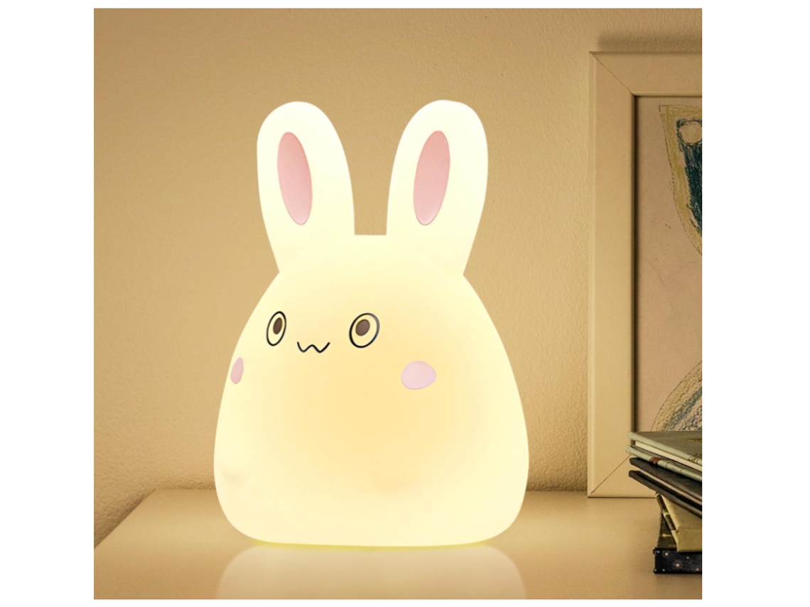 Luz Nocturna Infantil con 2 Modos de Cambio de Color y Función de Atenuación Luz Nocturna Led Recargable con 30 Temporizadores BISBISOUS