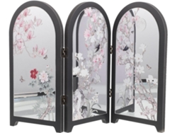 Biombo Chino Plegable Para Escritorio - Separador De Mesa Con Estampado Floral Retro Tradicional En 3