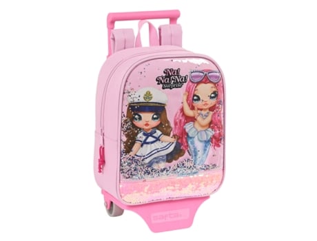 Mochila Escolar Con Ruedas En! Na! Na! Sorpresa Chispa Rosa 22 x 28 x 10 cm