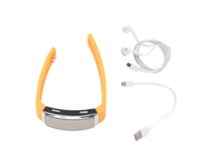 Relógio Gravador Com Redução De Ruído Ativação Por Voz Reprodutor De Música Pulseira Recarregável Laranja 32gb