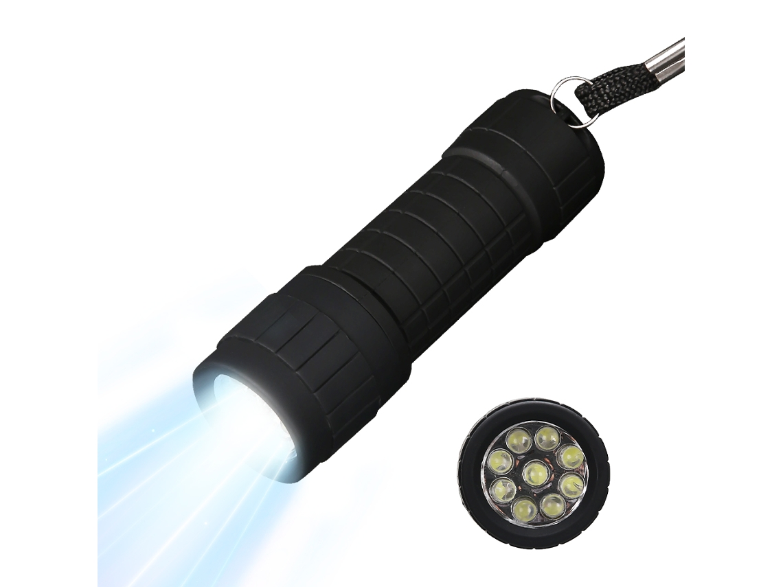 Mini linterna portátil de goma con luz potente, funciona con pilas AAA, ideal para camping y emergencias al aire libre. Aeuzwr