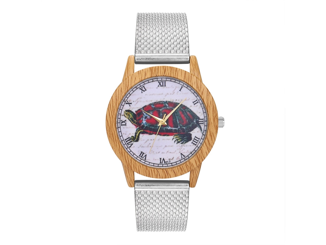 Reloj Unisex De Cuarzo Con Correa De Malla Plata T17-f1