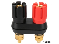 2026-as-10pcs Conector Terminal Jack Altavoz Con 2 Plugs Banana De Cobre 4mm