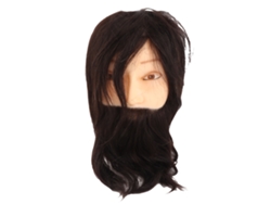 Cabeza De Maniquí Masculino Para Entrenamiento De Peluquería Y Práctica De Estilismo Con Pelo Humano Real 25cm Y Barba 10cm