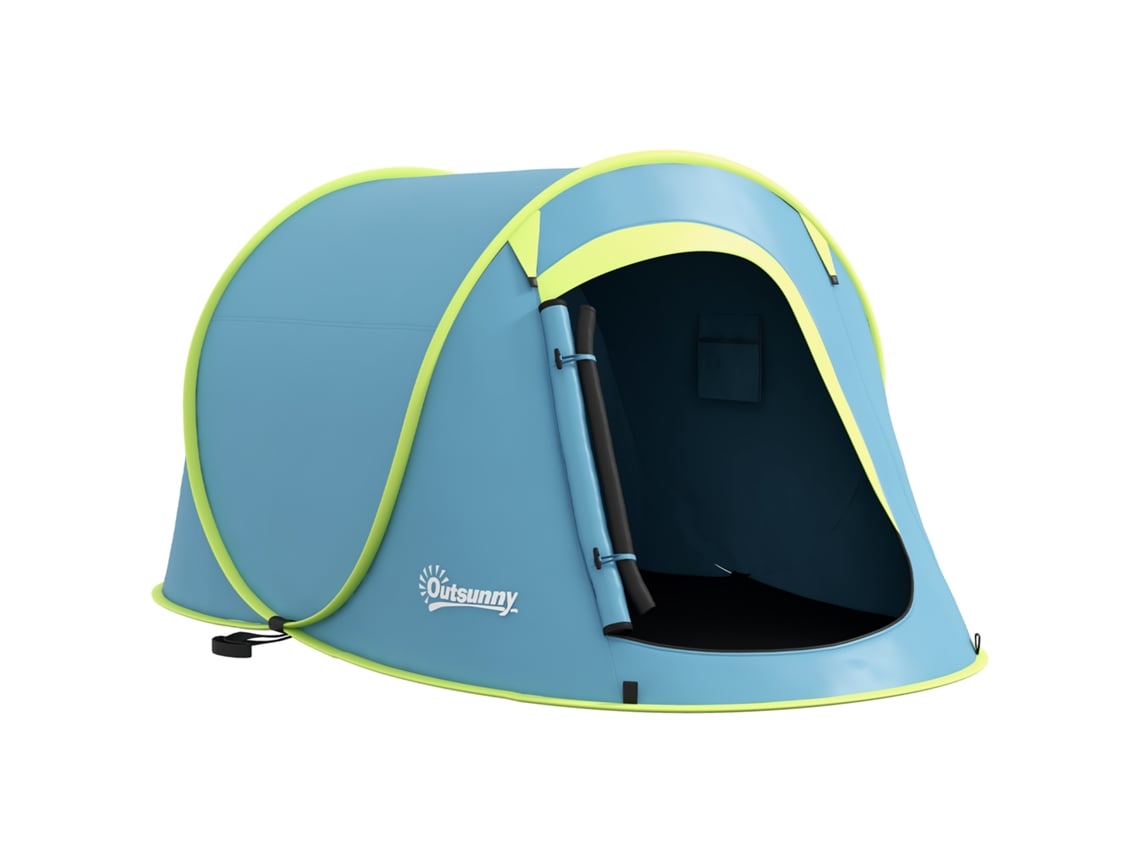 Tienda de campaña impermeable para 2-3 personas, 2000 mm, con bolsa, azul.