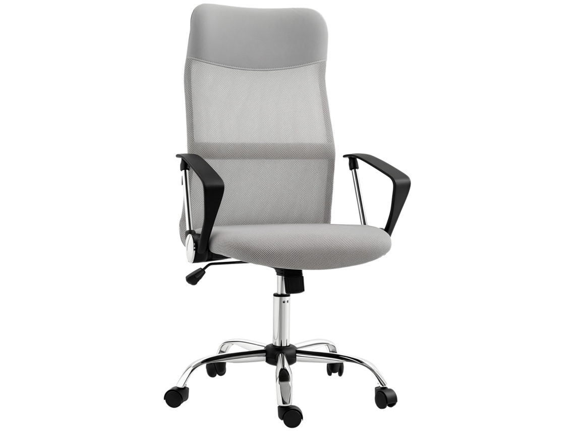 Silla De Oficina Gris Claro Con Reposacabezas