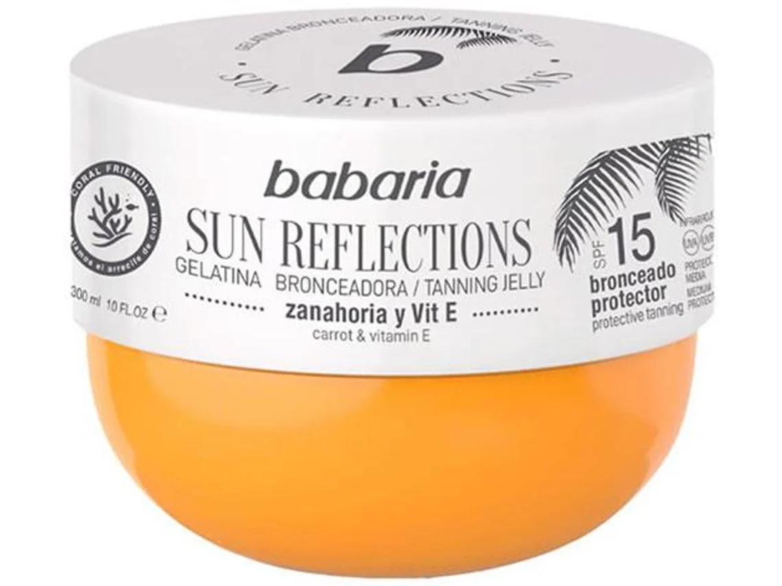 Gelatina Bronceadora BABARIA Sun Reflections Zanahoria y Vitamina E SPF15 (300 ml)