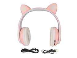 Auriculares Bluetooth Con Orejas De Gato, Luz Led, Plegables, Altavoz De 40 Mm Y Batería De 400 Mah.