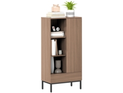 Mueble De Almacenamiento Con Puertas De Armario, Cajón, 3 Compartimentos Abiertos Y Estantes Ajustables, Color Gris.