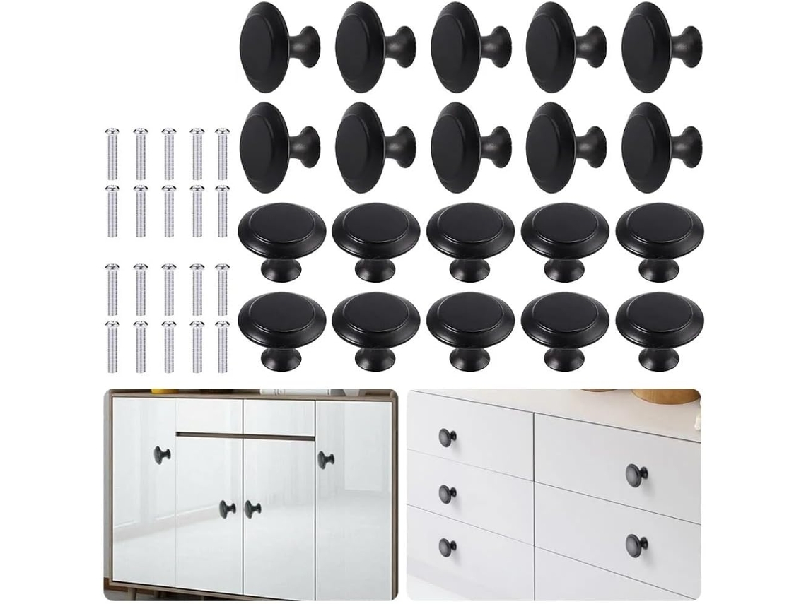 20 Pomos Redondos De Acero Inoxidable 20* Para Puertas Armarios Cajones Cocinas Baños Y Muebles. 27 Mm