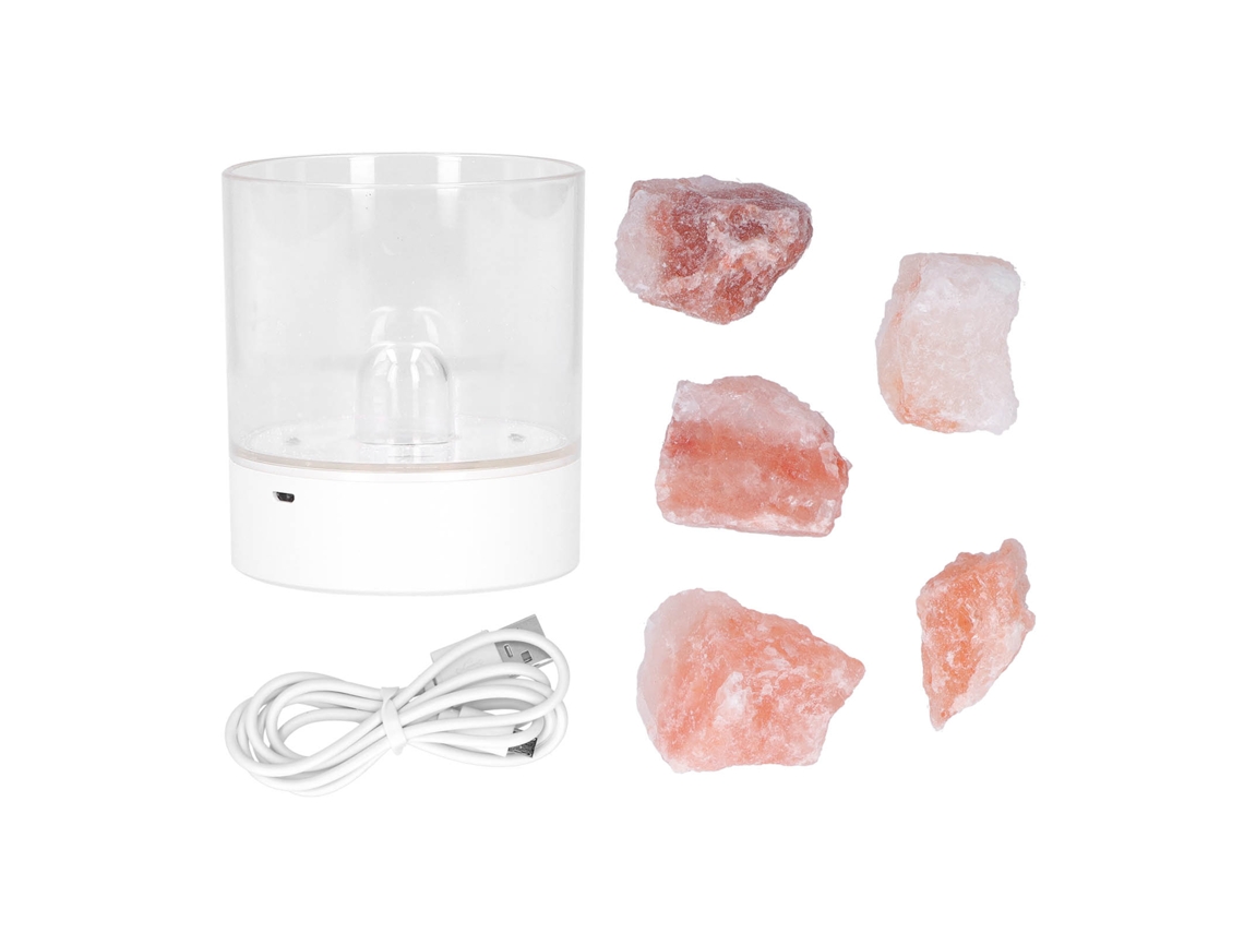 2026-lámpara De Mesa Nocturna Usb Con Purificación De Aire Lámpara De Sal Cristal Decoración Para Dormitorio
