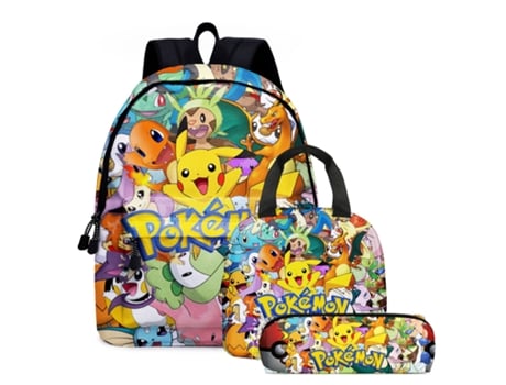 KOHREE Conjunto de tres piezas de mochila para estudiantes POKEMON