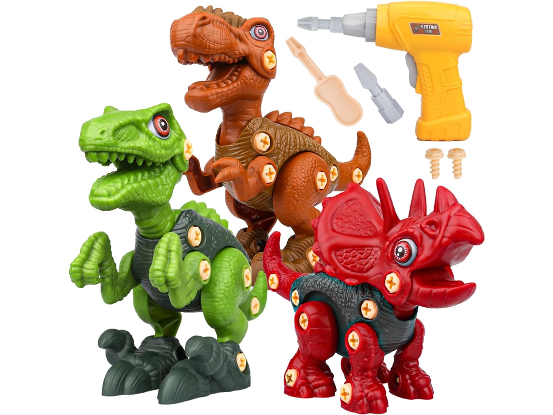 Para Niños De 4 5 6 7 Años Desmontar Juguetes De Dinosaurios Para Niños Juego De Juguetes De Construcción Con Taladro Eléctrico CHRUI