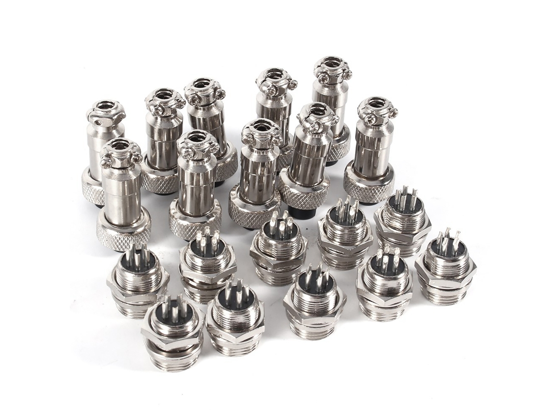 Yncm2026-10 Conjuntos Conector Aviación Gx12 5pin 12mm Macho Hembra Socket Metal
