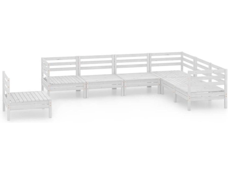 Conjunto 7 de muebles de jardín VIDAXL madera maciza pino blanco
