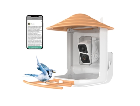 Chronus V5 Comedero Inteligente para Pájaros con Cámara Inalámbrica Al Aire Libre Captura Automática Grabar Vídeos De Aves Naranja BISBISOUS