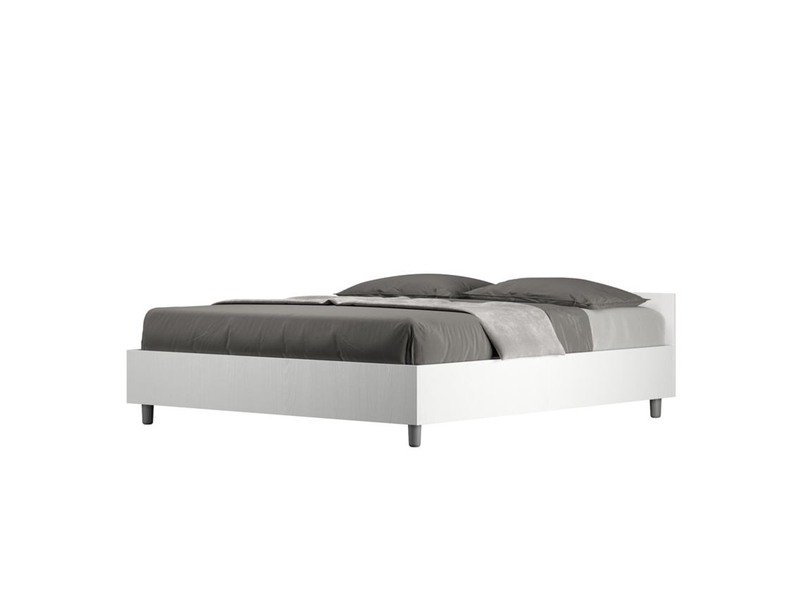 Cama con Almacenamiento Contenedor Nuamo Fresno ITYHOME Blanco (160x200)