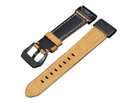 Correa de piel auténtica para Garmin MARQ Series/Fenix5/5X/5S/Forerunner945/Approach S60 - castaño