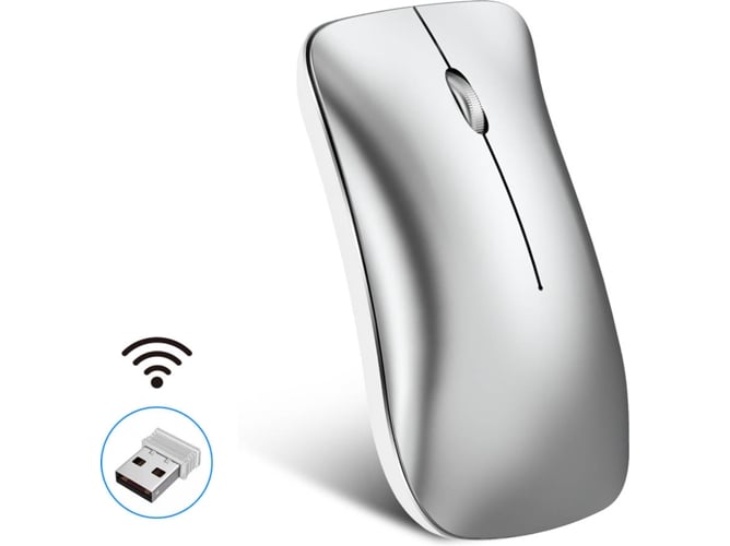Ratón HXSJ Rechargeable Silent 2.4G (Inalámbrico - 1600 dpi - Plata)