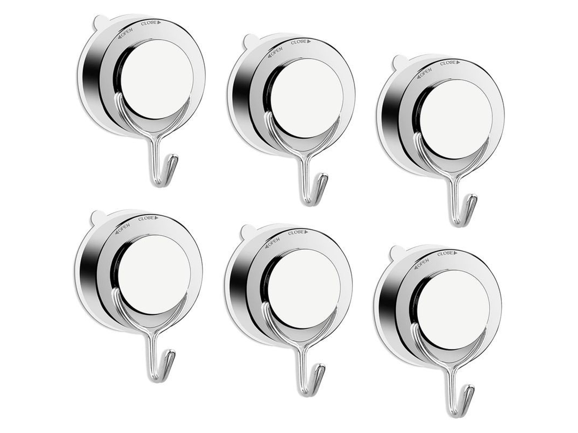 2026-gancho De Ventosa Extra Fuerte, Sin Taladrar, Acero Inoxidable, 5kg, Baño Cocina, Ventana Vidrio, 6 Unidades