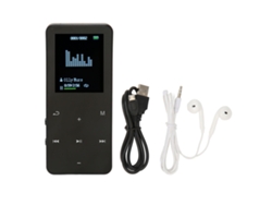 Reprodutor Mp3 Mp4 8g Bluetooth 4.2 Tela 1.8 Polegadas Redução De Ruído Portátil Preto