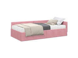Maison Exclusive - Estructura De Cama Esquina Con Colchón 2 Pcs Gris Terciopelo