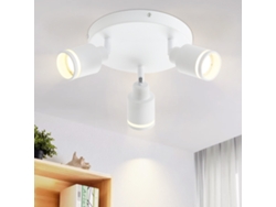 Lámpara de techo moderna blanca con 3 focos metálicos ajustables, GU10, para dormitorio y comedor, sin bombilla. Nettlife