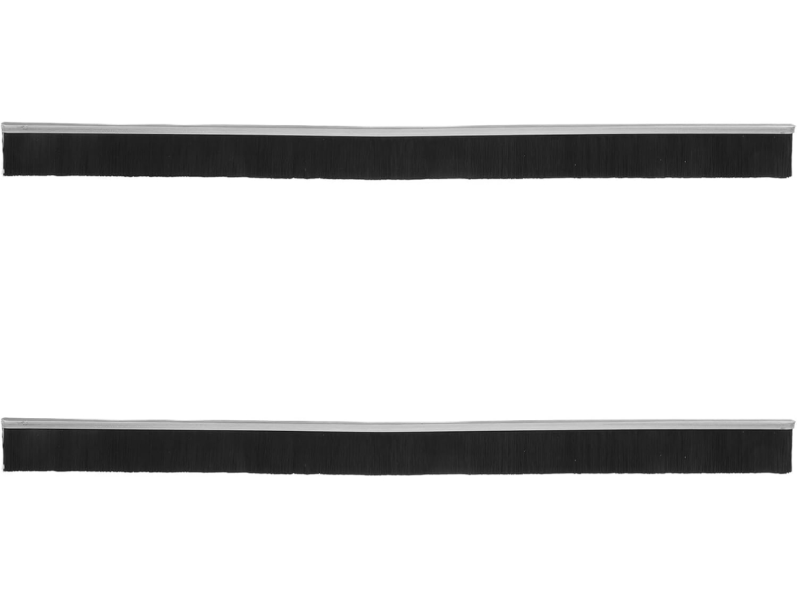2 Piezas Cepillo Burlete Puerta Negro Diseño Flexible
