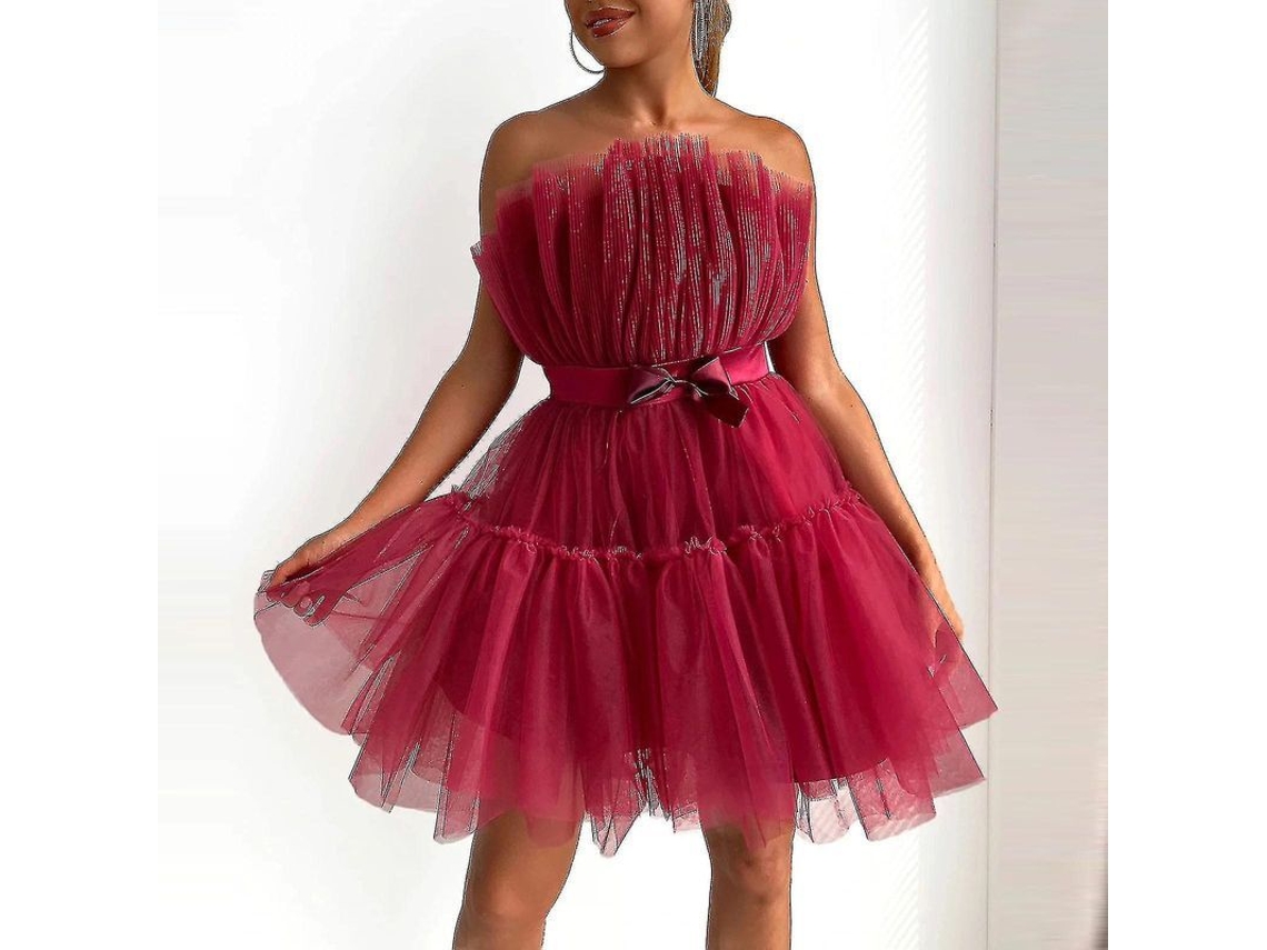 2026-vestido Corto De Tul Sin Mangas Para Mujer Malla Solida Princesa Fiesta Casual Verano Primavera