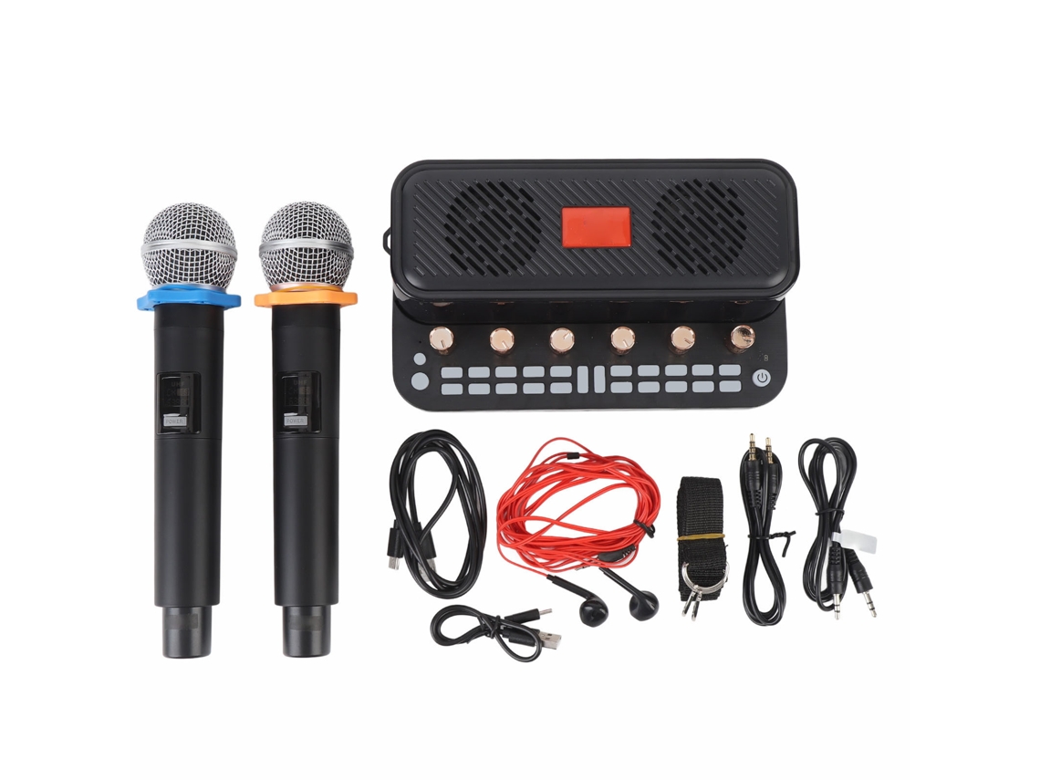 Sistema De Mixador De Karaokê Com Microfone Sem Fio Bluetooth Console Digital Para Podcast Streaming Com Fones De Ouvido