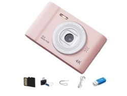 Cámara digital 4k HD para fotografía, viajes, selfies, cámara rosa Panoona