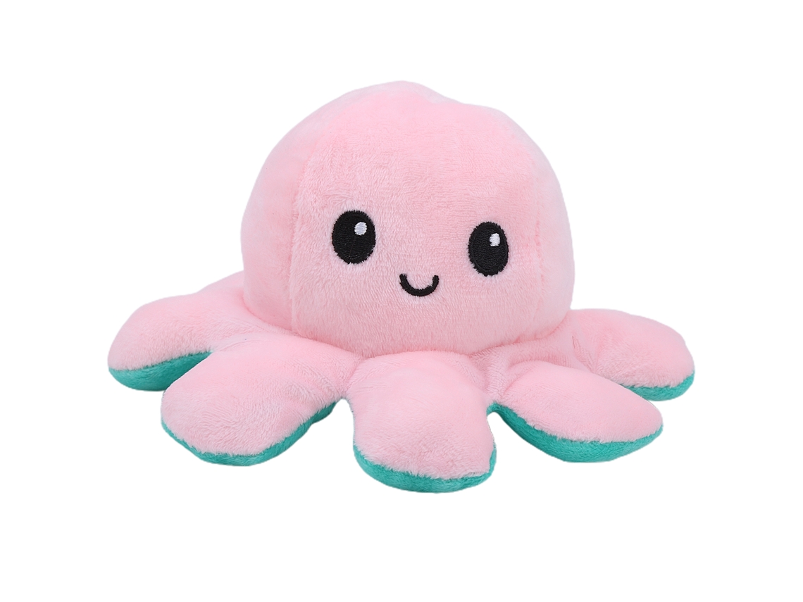 2026-muñeco De Peluche Pulpo Reversible De Doble Cara Animal Lindo Juguete De Peluche Para Bebés Regalo (rosa Claroverde)